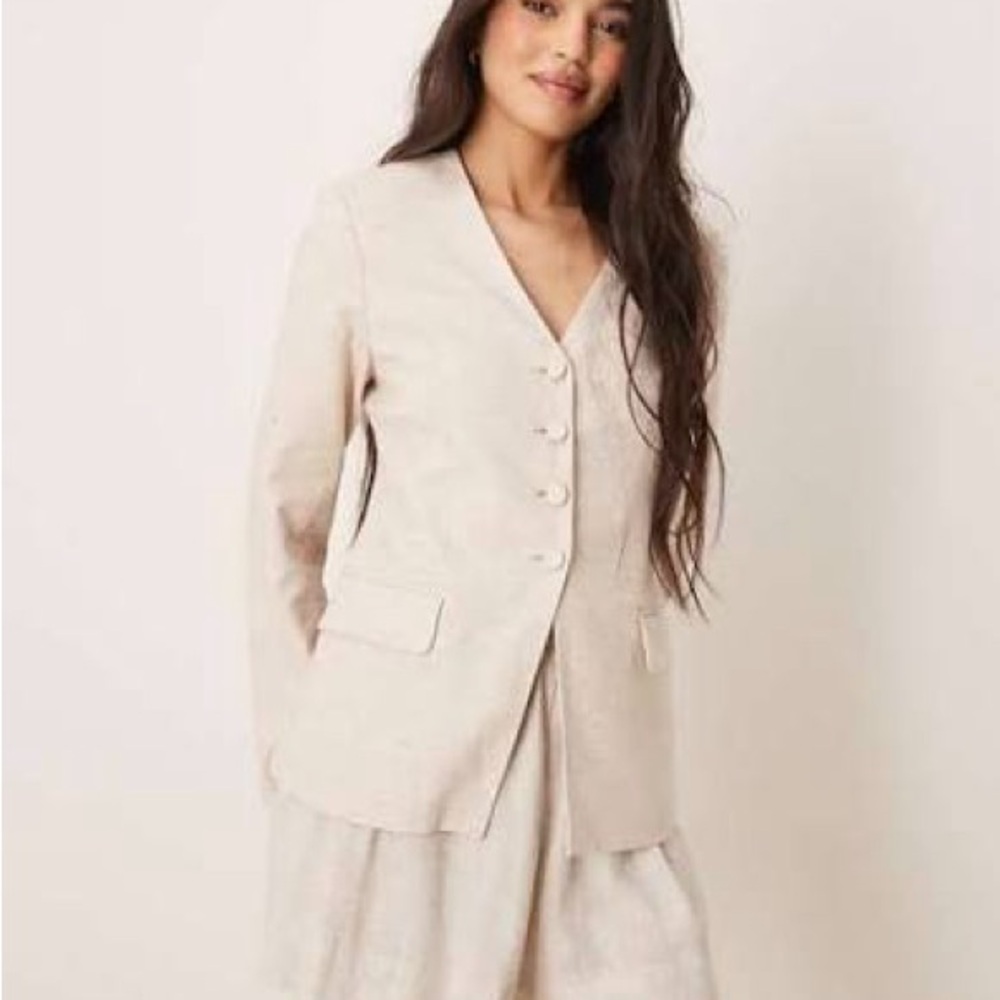 Linen Abercrombie & Fitch Cream Blazer